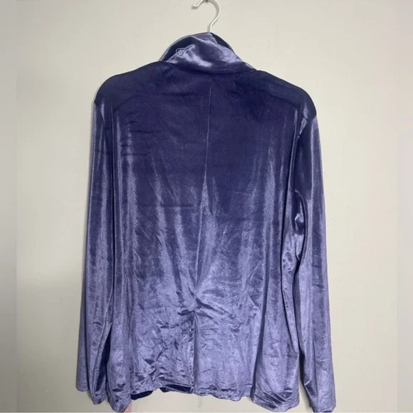 IDOPIP Women's Velvet Blazer Jacket Purple NWT XXL - Picture 6 of 10